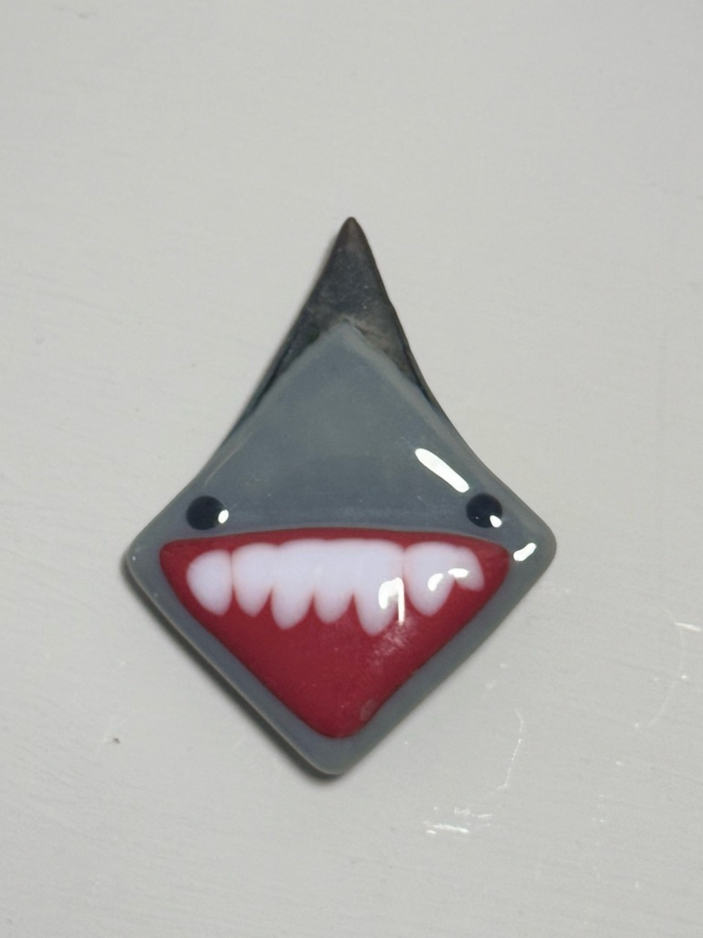 Funny Shark Fused Glass Brooch - Picture 7 of 9